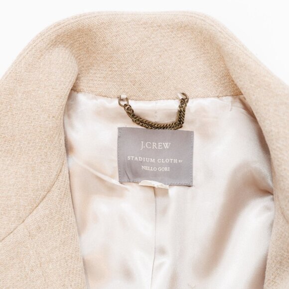 J. Crew by Nello Gori Stadium Cloth Coat Women's Size 4 Camel - Picture 3 of 14